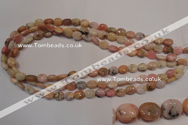 COP1021 15.5 inches 8*10mm oval natural pink opal gemstone beads