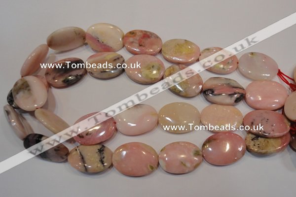 COP1027 15.5 inches 22*30mm oval natural pink opal gemstone beads