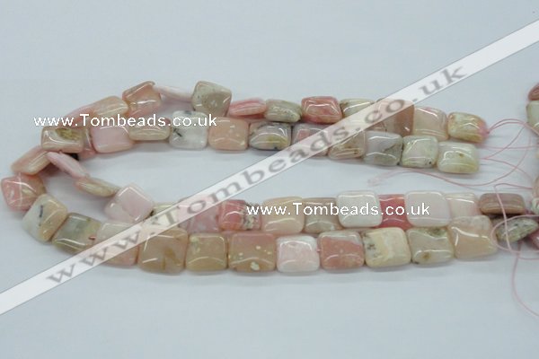 COP11 15.5 inches 16*16mm square natural pink opal beads wholesale