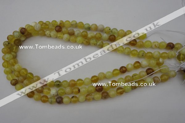 COP1202 15.5 inches 8mm round yellow opal gemstone beads