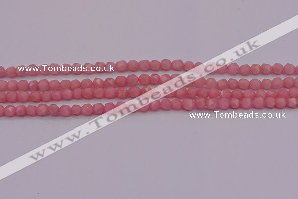 COP1221 15.5 inches 6mm faceted nuggets Chinese pink opal beads