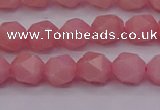 COP1222 15.5 inches 8mm faceted nuggets Chinese pink opal beads