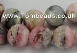 COP1255 15.5 inches 14mm round natural pink opal gemstone beads