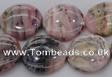 COP1264 15.5 inches 18mm flat round natural pink opal gemstone beads