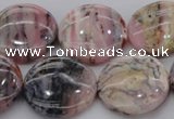 COP1265 15.5 inches 20mm flat round natural pink opal gemstone beads