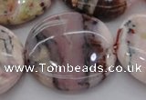 COP1270 15.5 inches 40mm flat round natural pink opal gemstone beads