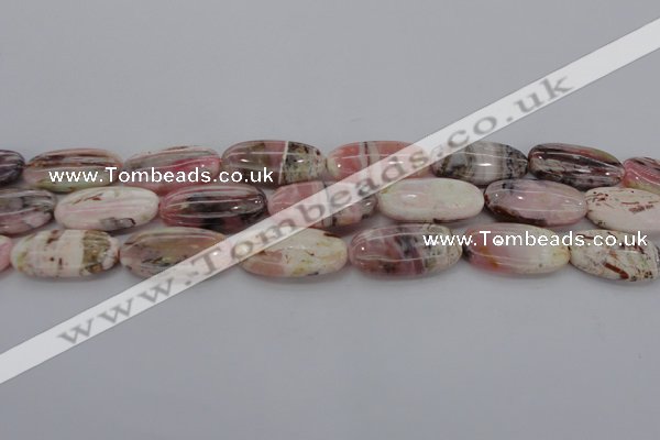 COP1281 15.5 inches 15*30mm oval natural pink opal gemstone beads