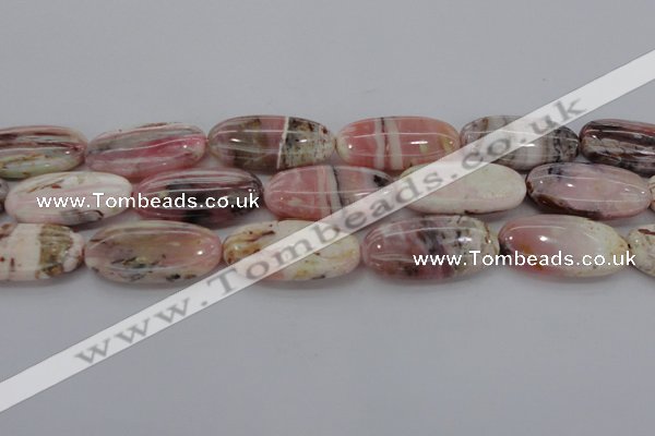 COP1283 15.5 inches 25*50mm oval natural pink opal gemstone beads