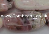 COP1284 15.5 inches 30*60mm oval natural pink opal gemstone beads