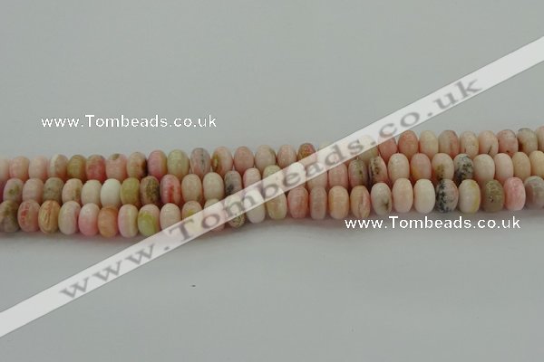 COP1286 15.5 inches 4*6mm rondelle natural pink opal beads