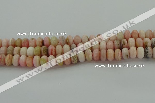 COP1288 15.5 inches 6*10mm rondelle natural pink opal beads