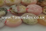 COP1291 15.5 inches 10*14mm oval natural pink opal beads