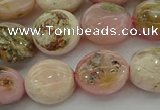 COP1295 15.5 inches 12mm flat round natural pink opal beads