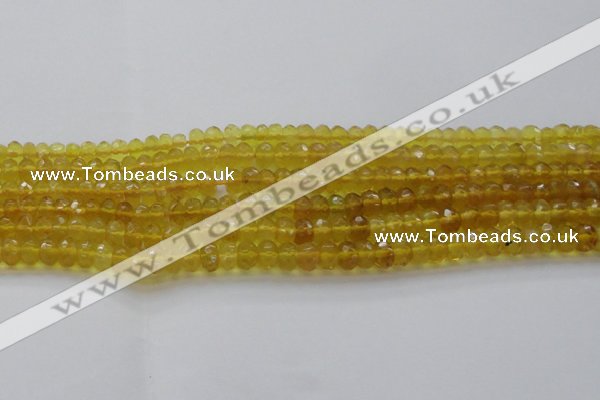 COP1310 15.5 inches 4*6mm faceted rondelle yellow opal gemstone beads