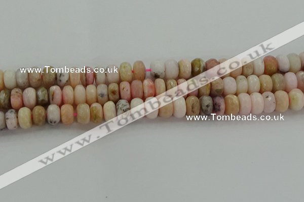 COP1323 15.5 inches 6*10mm faceted rondelle natural pink opal beads