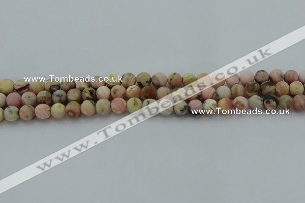 COP1331 15.5 inches 6mm round matte natural pink opal gemstone beads