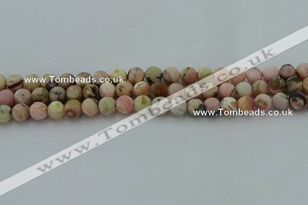 COP1332 15.5 inches 8mm round matte natural pink opal gemstone beads