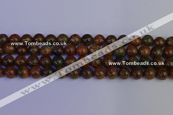 COP1365 15.5 inches 14mm round African green opal beads wholesale