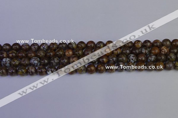 COP1372 15.5 inches 8mm round fire lace opal beads wholesale