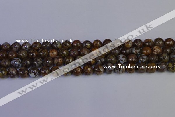 COP1373 15.5 inches 10mm round fire lace opal beads wholesale