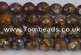 COP1387 15.5 inches 6mm faceted round fire lace opal beads