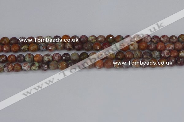 COP1394 15.5 inches 6mm faceted round African green opal beads