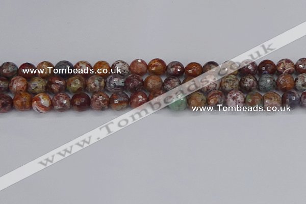 COP1395 15.5 inches 8mm faceted round African green opal beads