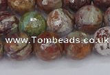 COP1396 15.5 inches 10mm faceted round African green opal beads