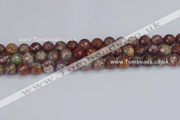 COP1396 15.5 inches 10mm faceted round African green opal beads