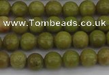 COP1400 15.5 inches 4mm round yellow opal gemstone beads