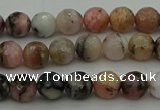 COP1411 15.5 inches 6mm faceted round natural pink opal gemstone beads