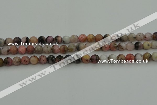 COP1413 15.5 inches 10mm faceted round natural pink opal gemstone beads