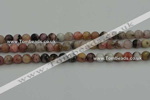 COP1414 15.5 inches 12mm faceted round natural pink opal gemstone beads