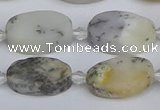 COP1432 15.5 inches 12*18mm oval white opal gemstone beads