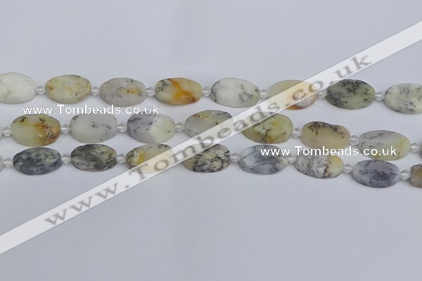 COP1432 15.5 inches 12*18mm oval white opal gemstone beads