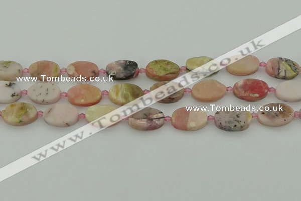 COP1436 15.5 inches 10*16mm oval natural pink opal gemstone beads