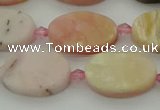 COP1437 15.5 inches 12*18mm oval natural pink opal gemstone beads