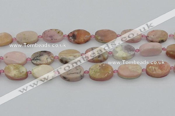 COP1439 15.5 inches 16*22mm oval natural pink opal gemstone beads