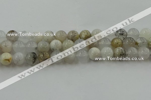 COP1454 15.5 inches 12mm round grey opal gemstone beads