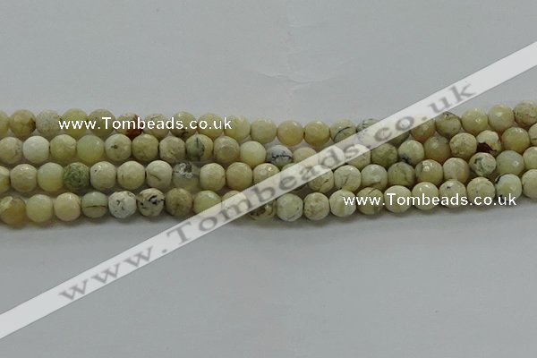 COP1471 15.5 inches 6mm faceted round African opal gemstone beads