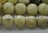 COP1472 15.5 inches 8mm faceted round African opal gemstone beads