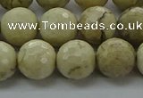 COP1473 15.5 inches 10mm faceted round African opal gemstone beads