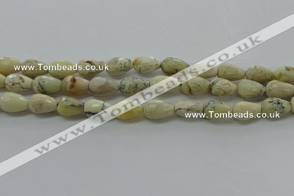 COP1480 15.5 inches 8*12mm faceted teardrop African opal gemstone beads