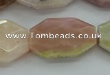 COP1493 15.5 inches 22*30mm faceted freeform natural pink opal beads