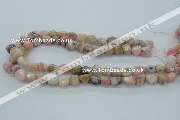 COP15 15.5 inches 10*12mm nugget natural pink opal beads wholesale