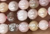 COP1540 15.5 inches 4mm round AB-color natural pink opal beads