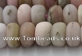 COP1547 15.5 inches 5*8mm rondelle matte natural pink opal beads