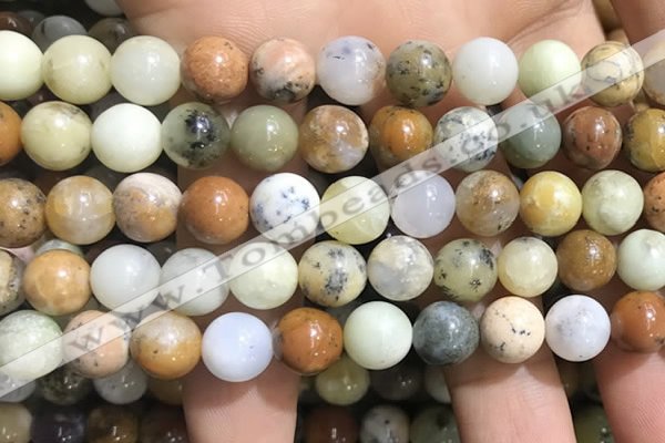 COP1569 15.5 inches 10mm round yellow moss opal beads wholesale