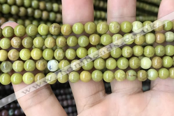 COP1572 15.5 inches 4mm round Australia olive green opal beads