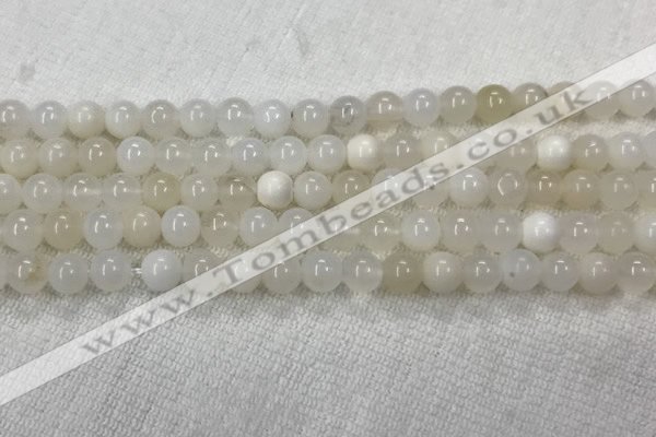 COP1588 15.5 inches 6mm round white opal gemstone beads